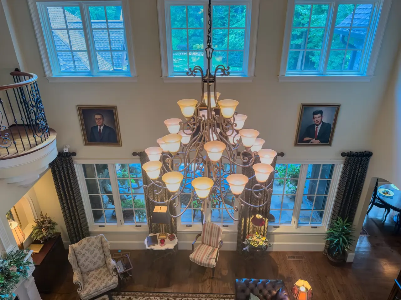 Two-storey great room, from the balcony